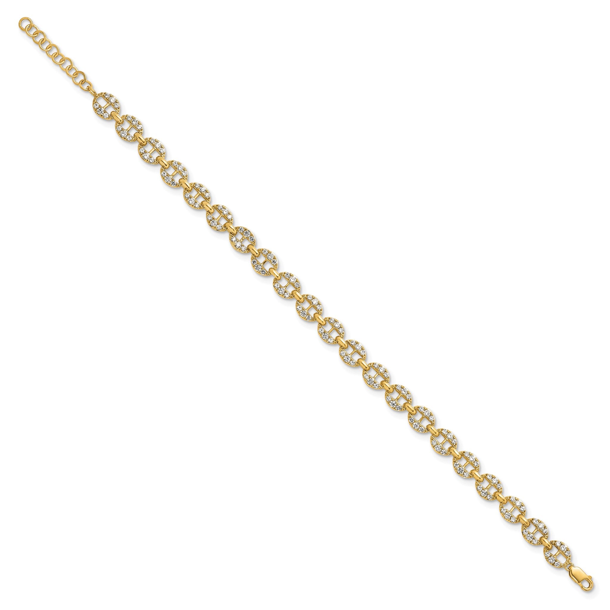 Lab-Grown Diamond Link Bracelet in 14K Yellow Gold (1 7/8 ct. tw.), 7 Inch Secondary image