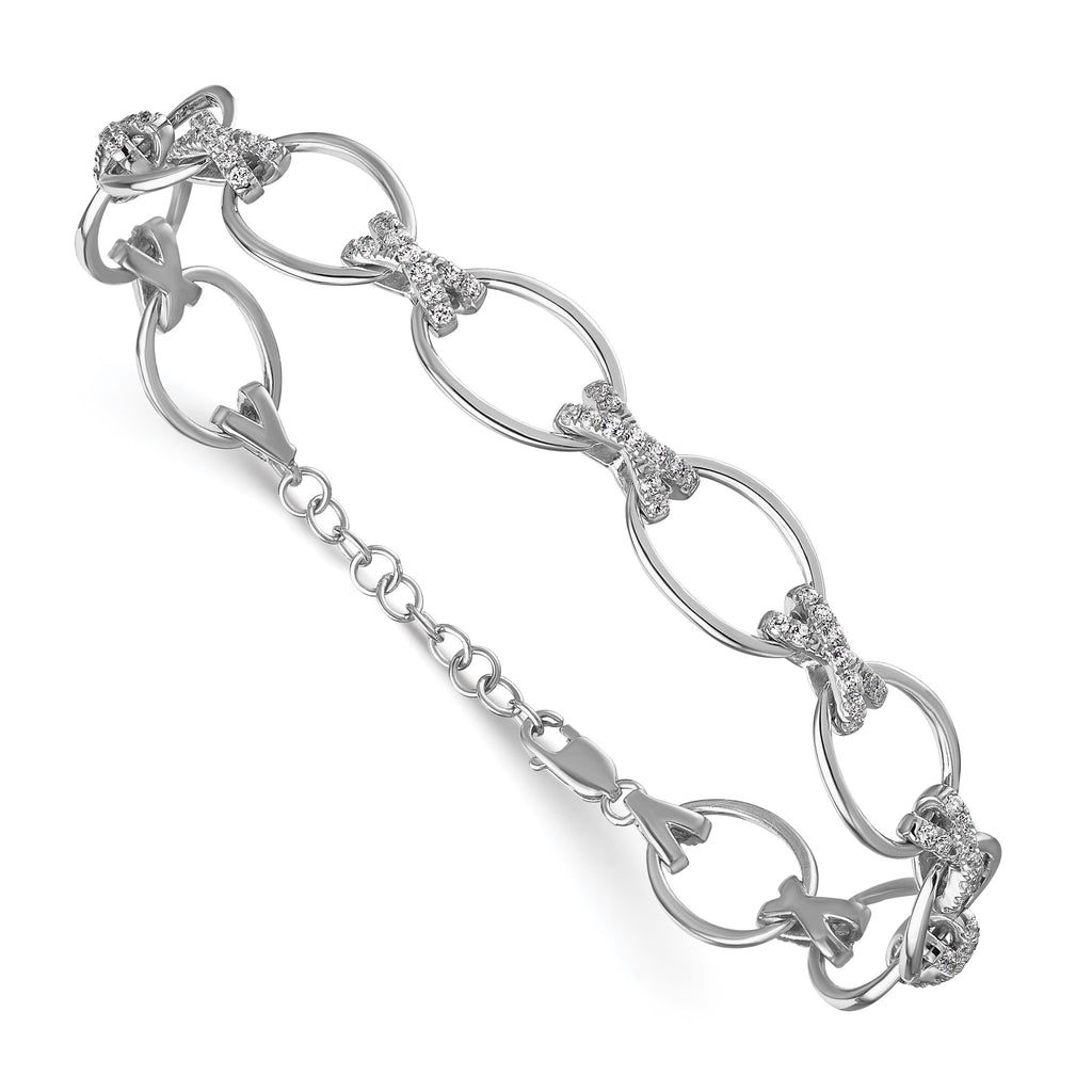 Lab-Grown Diamond Bracelet in 14K White Gold (1 1/6 ct. tw.), 7 Inch - Sophia Jewelers