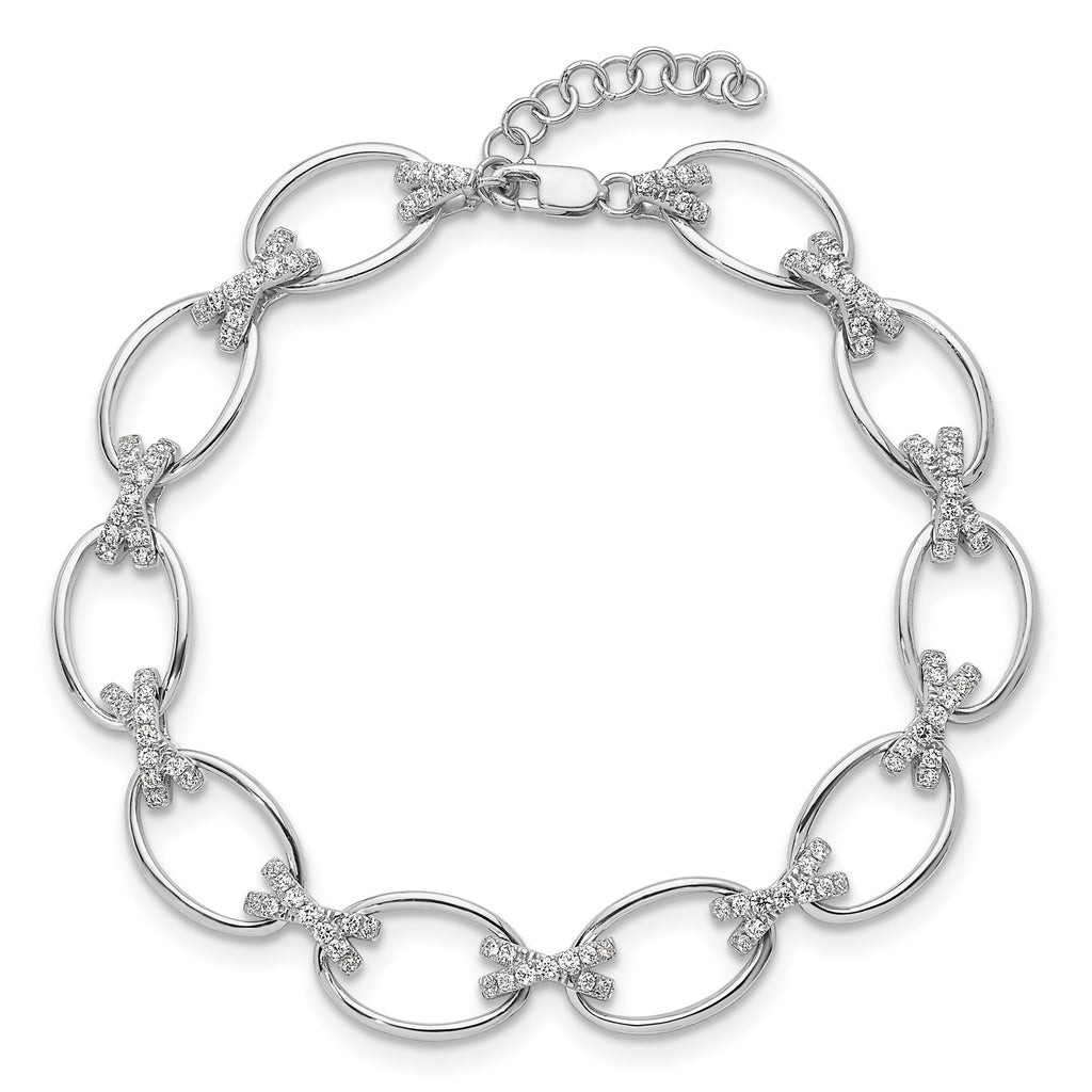 Lab-Grown Diamond Bracelet in 14K White Gold (1 1/6 ct. tw.), 7 Inch - Sophia Jewelers
