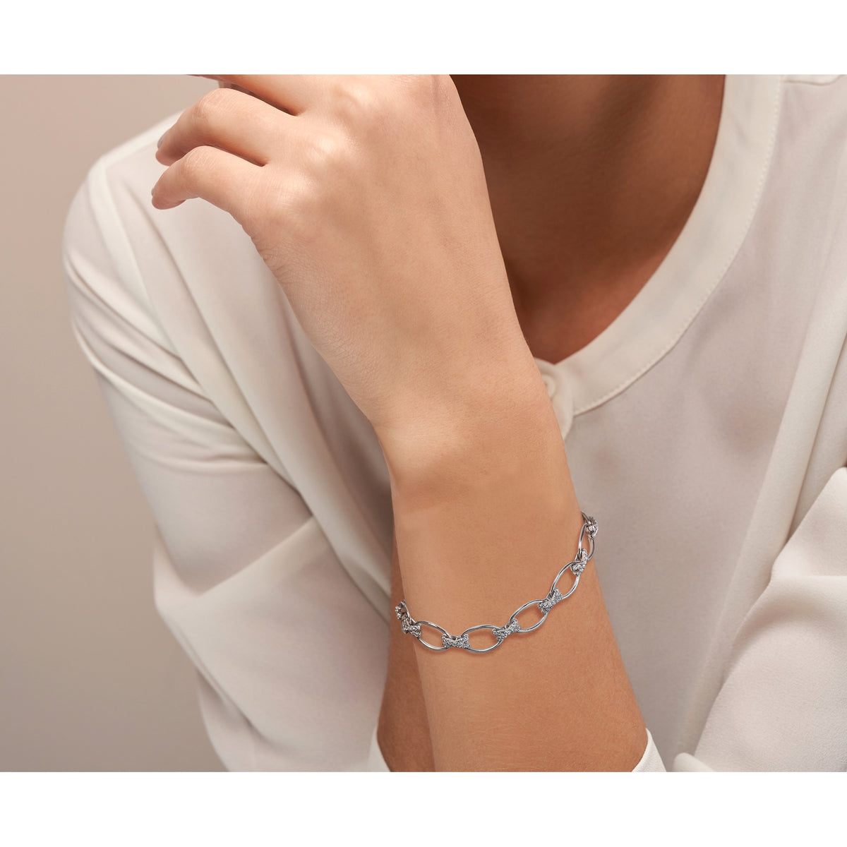 Lab-Grown Diamond Bracelet in 14K White Gold (1 1/6 ct. tw.), 7 Inch - Sophia Jewelers