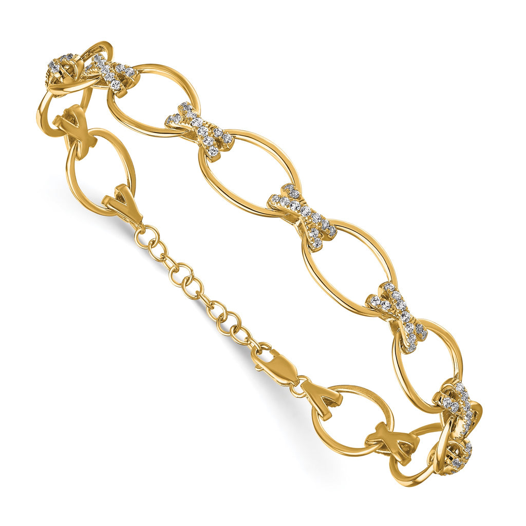 Lab-Grown Diamond Bracelet in 14K Yellow Gold (1 1/6 ct. tw.), 7 Inch - Sophia Jewelers