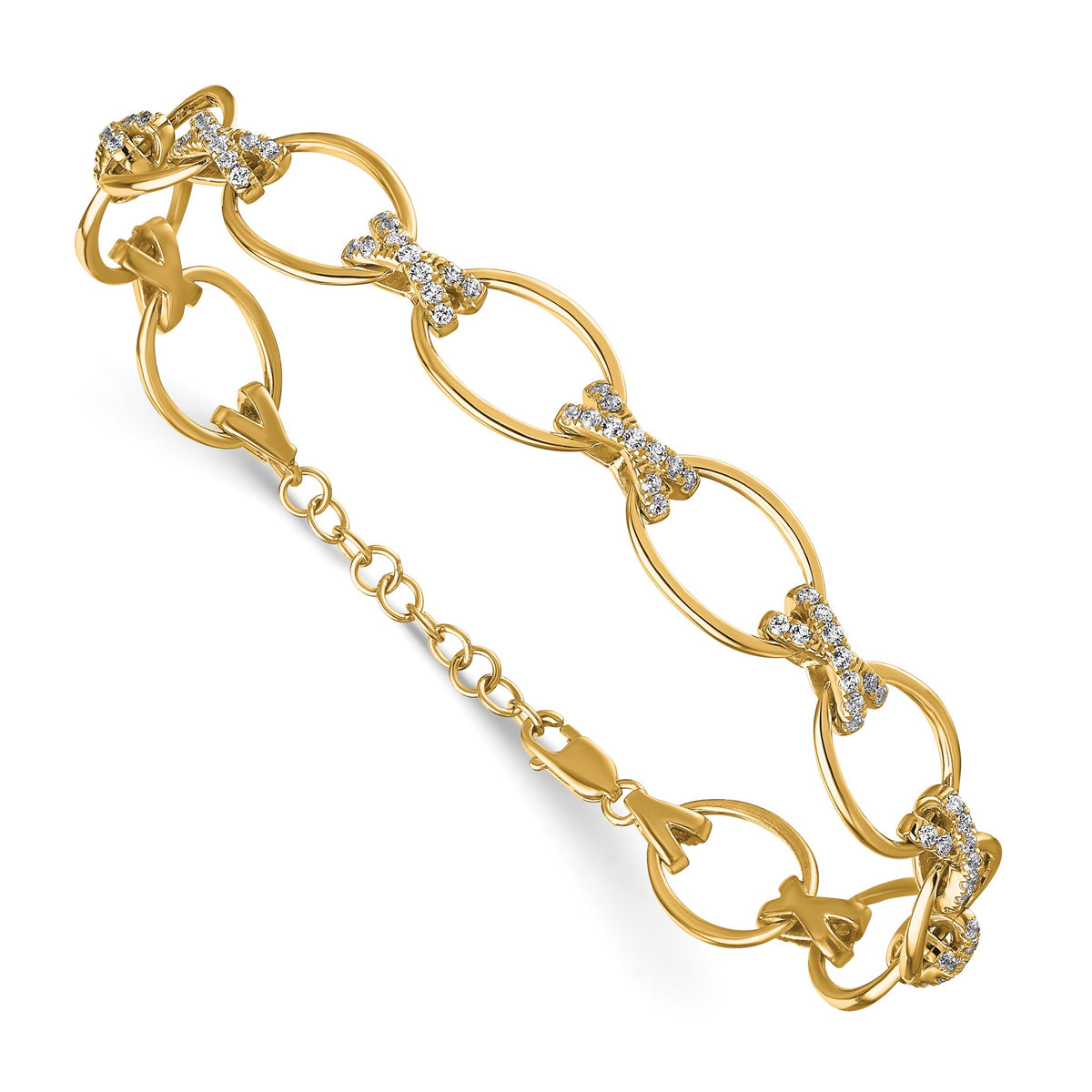 Lab-Grown Diamond Bracelet in 14K Yellow Gold (1 1/6 ct. tw.), 7 Inch - Sophia Jewelers