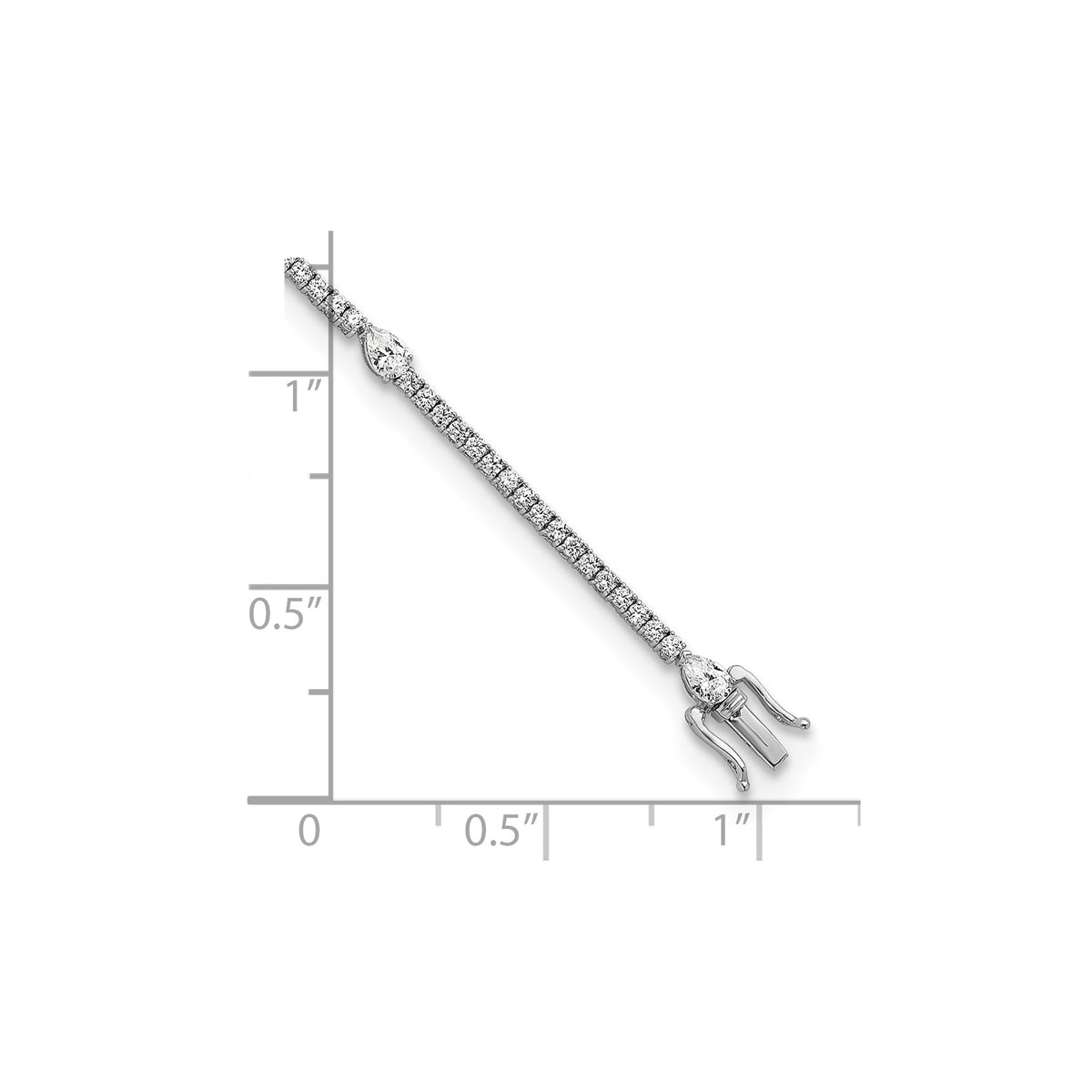 Pear Lab-Grown Diamond Center Bracelet in 14K White Gold (4 1/2 ct. tw.), 7 Inch - Sophia Jewelers