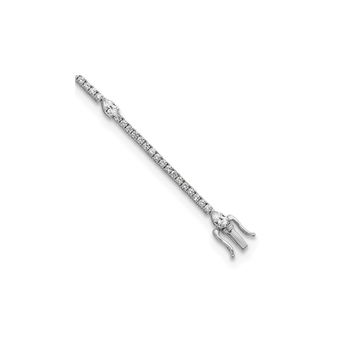 Pear Lab-Grown Diamond Center Bracelet in 14K White Gold (4 1/2 ct. tw.), 7 Inch - Sophia Jewelers Main image