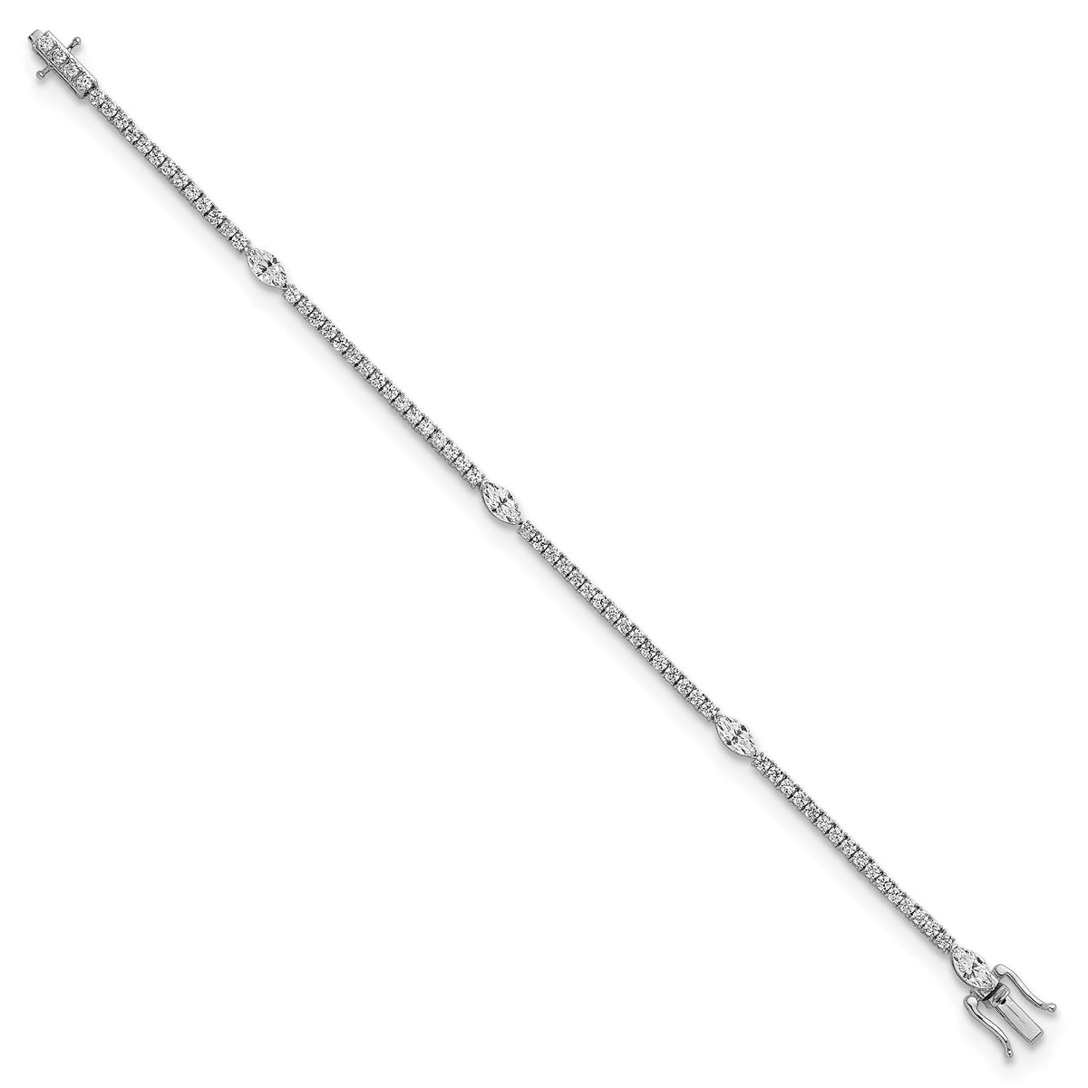 Marquise Lab-Grown Diamond Bracelet in 14K White Gold (3 5/8 ct. tw.), 7 Inch - Sophia Jewelers
