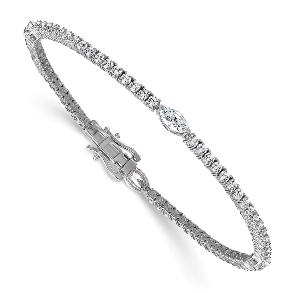 Marquise Lab-Grown Diamond Bracelet in 14K White Gold (3 5/8 ct. tw.), 7 Inch - Sophia Jewelers