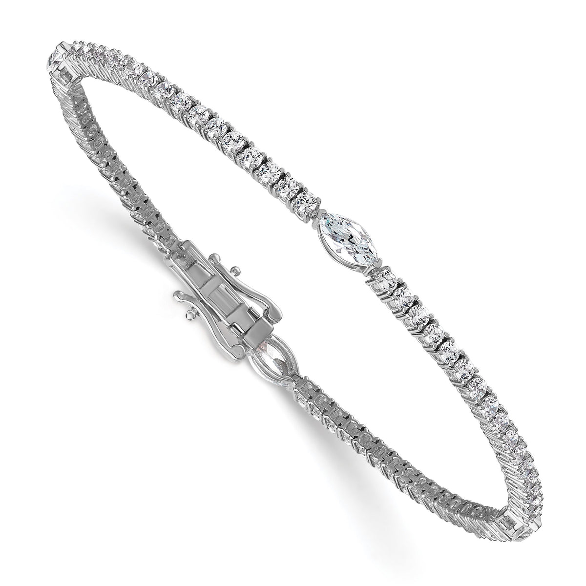 Marquise Lab-Grown Diamond Bracelet in 14K White Gold (3 5/8 ct. tw.), 7 Inch - Sophia Jewelers
