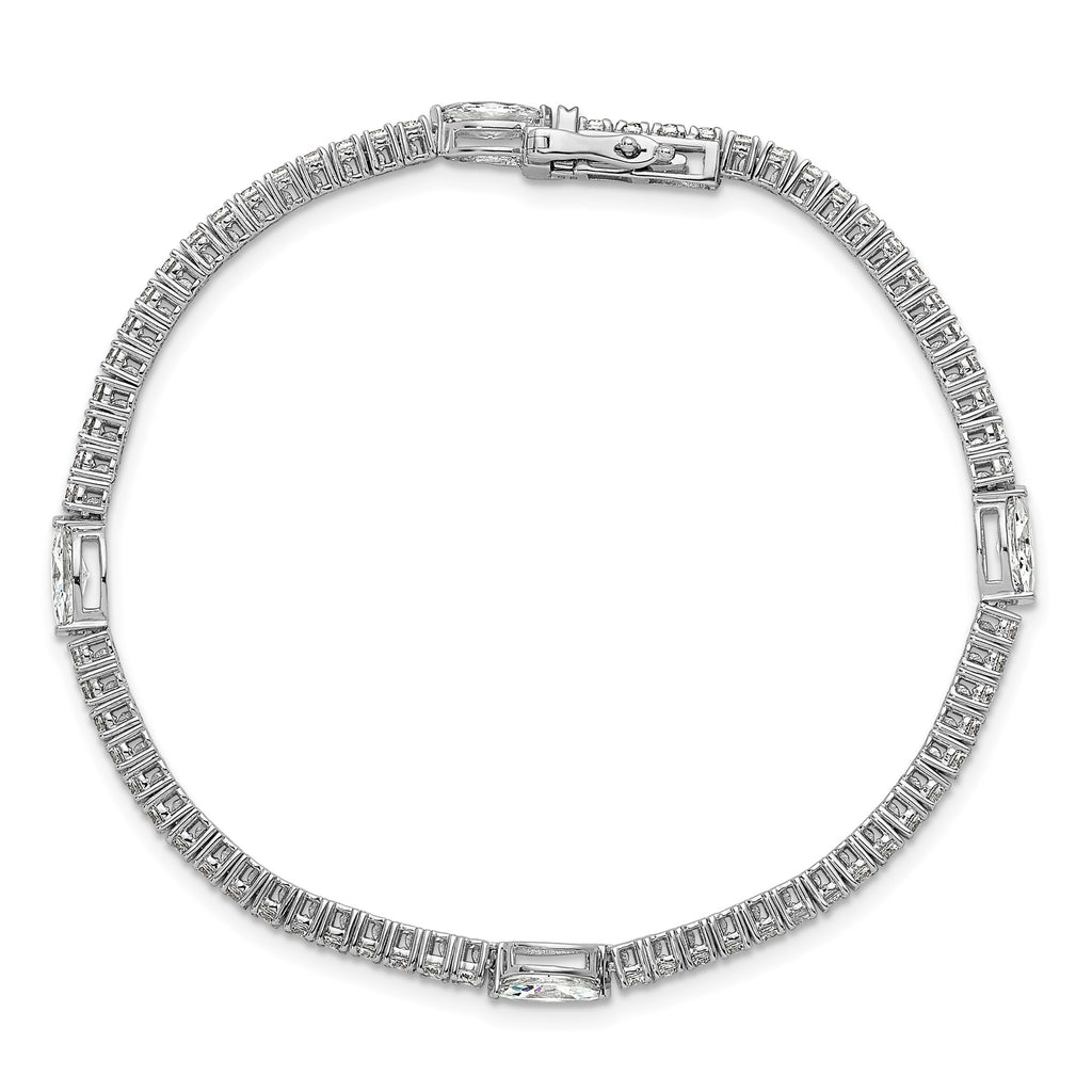 Marquise Lab-Grown Diamond Bracelet in 14K White Gold (3 5/8 ct. tw.), 7 Inch - Sophia Jewelers