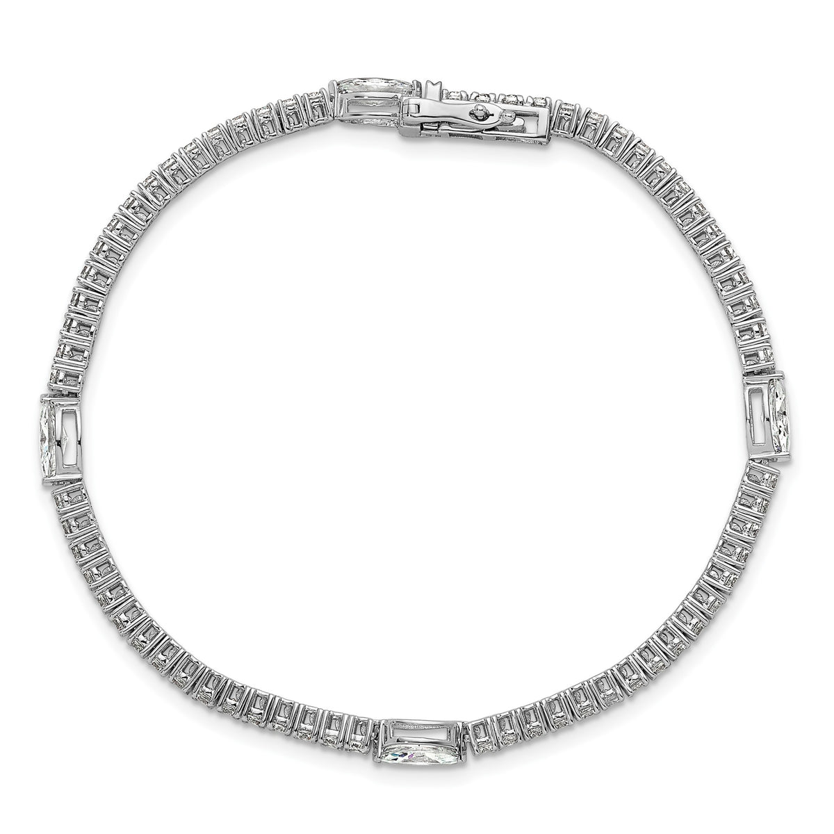Marquise Lab-Grown Diamond Bracelet in 14K White Gold (3 5/8 ct. tw.), 7 Inch - Sophia Jewelers