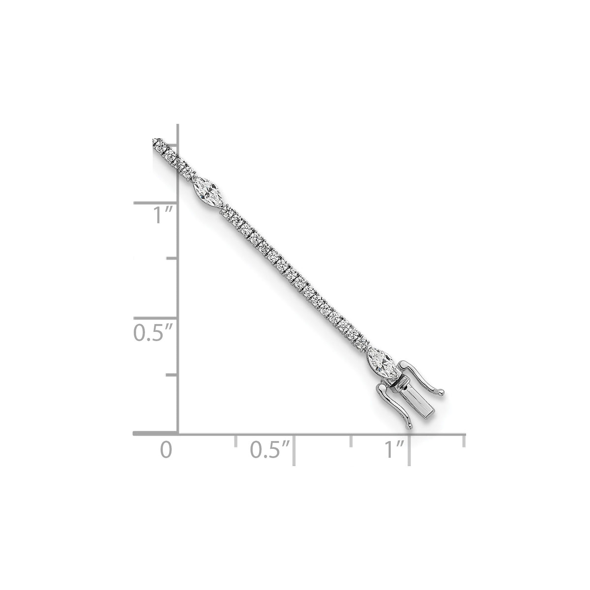 Marquise Lab-Grown Diamond Bracelet in 14K White Gold (3 5/8 ct. tw.), 7 Inch - Sophia Jewelers