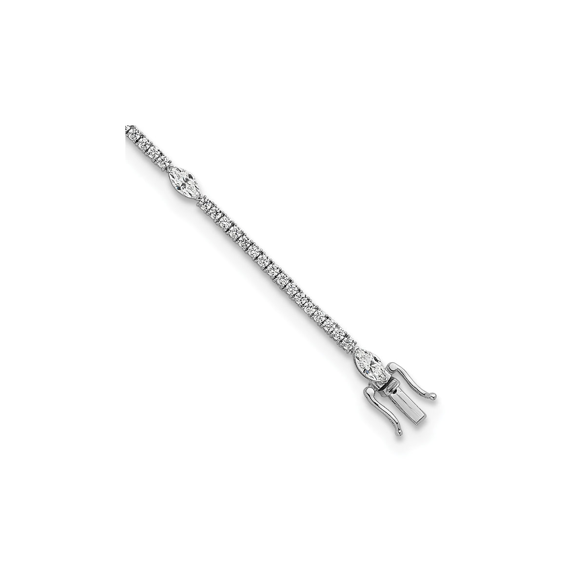 Marquise Lab-Grown Diamond Bracelet in 14K White Gold (3 5/8 ct. tw.), 7 Inch - Sophia Jewelers