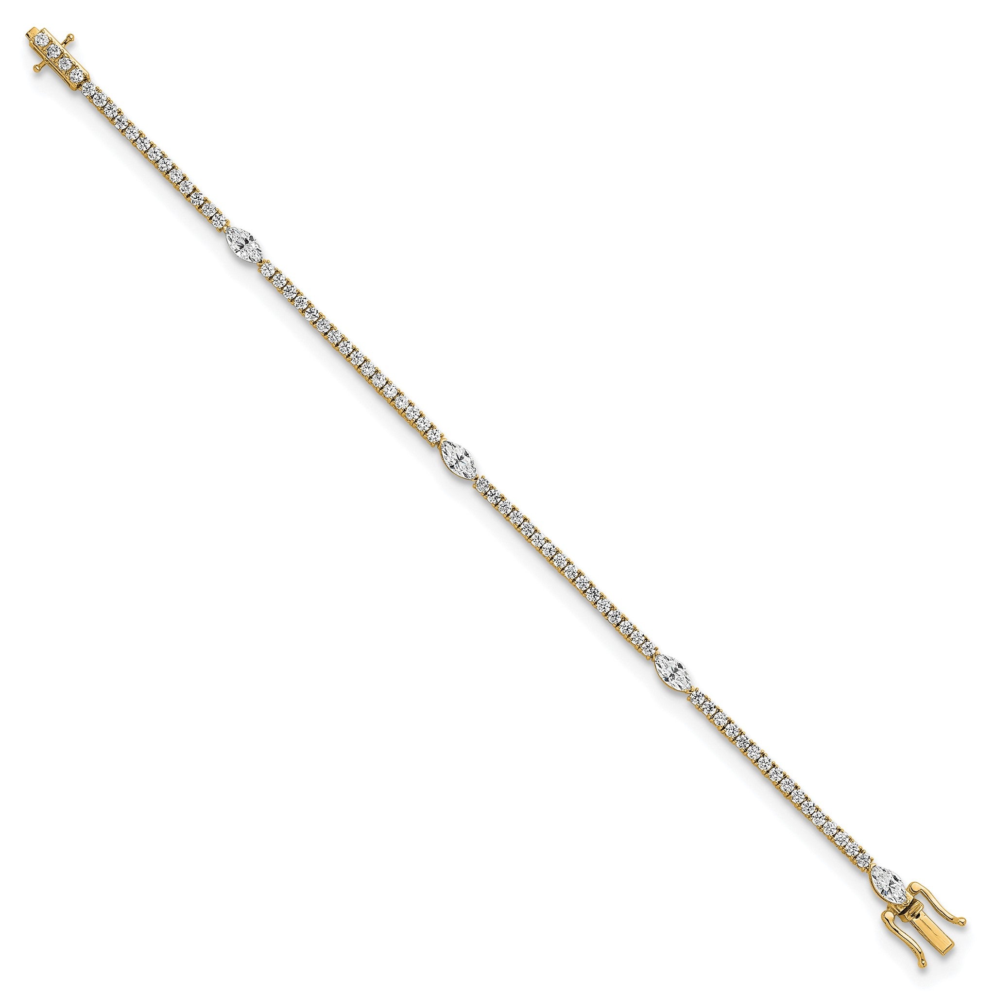 Marquise Lab-Grown Diamond Bracelet in 14K Yellow Gold (3 5/8 ct. tw.), 7 Inch Secondary image