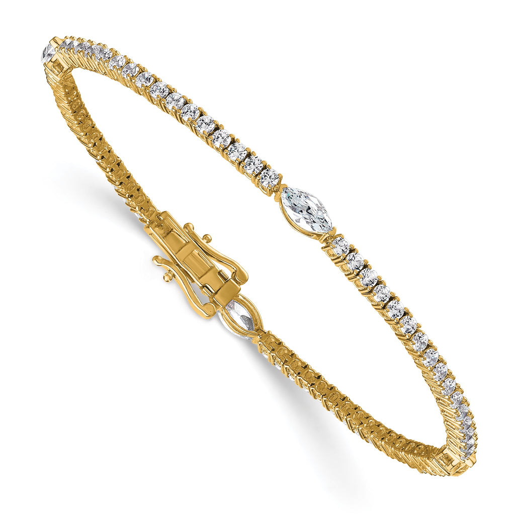 Marquise Lab-Grown Diamond Bracelet in 14K Yellow Gold (3 5/8 ct. tw.), 7 Inch - Sophia Jewelers