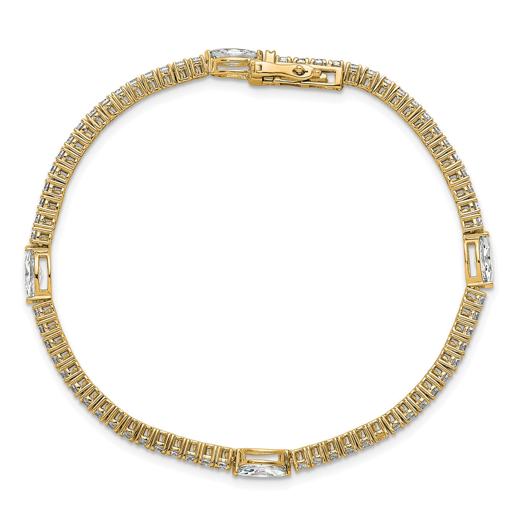 Marquise Lab-Grown Diamond Bracelet in 14K Yellow Gold (3 5/8 ct. tw.), 7 Inch - Sophia Jewelers