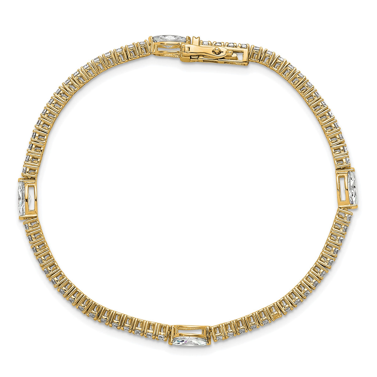 Marquise Lab-Grown Diamond Bracelet in 14K Yellow Gold (3 5/8 ct. tw.), 7 Inch - Sophia Jewelers