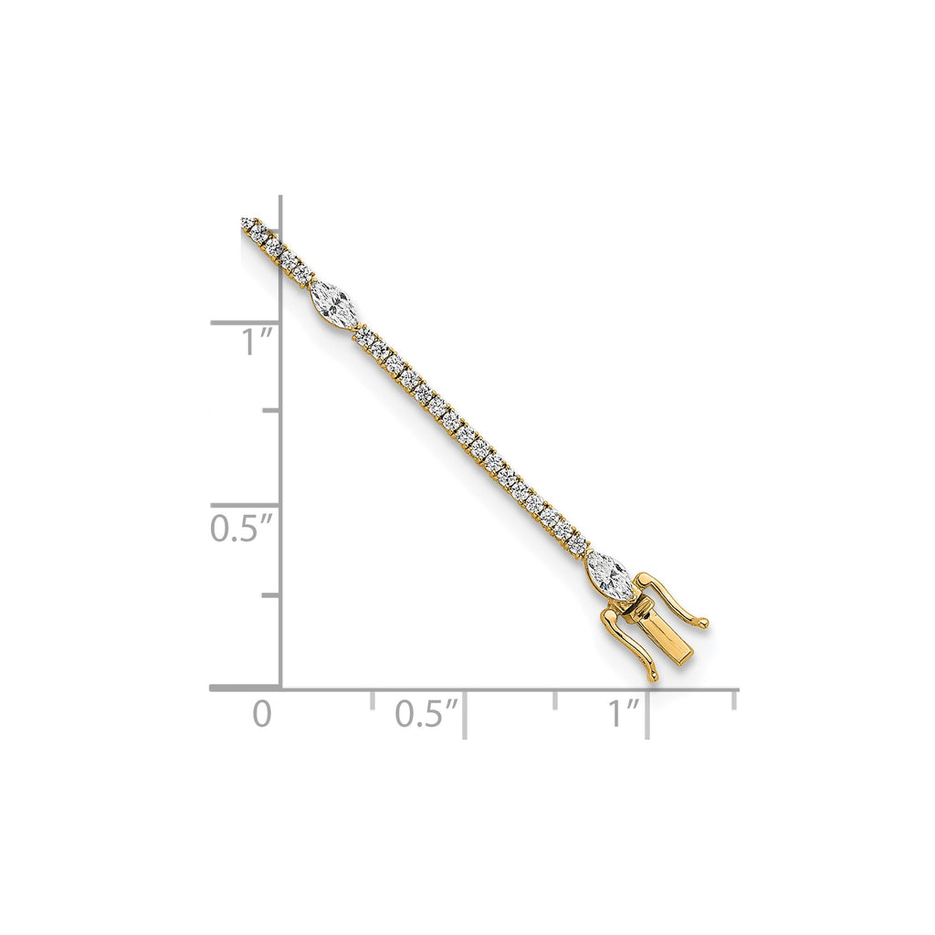 Marquise Lab-Grown Diamond Bracelet in 14K Yellow Gold (3 5/8 ct. tw.), 7 Inch - Sophia Jewelers