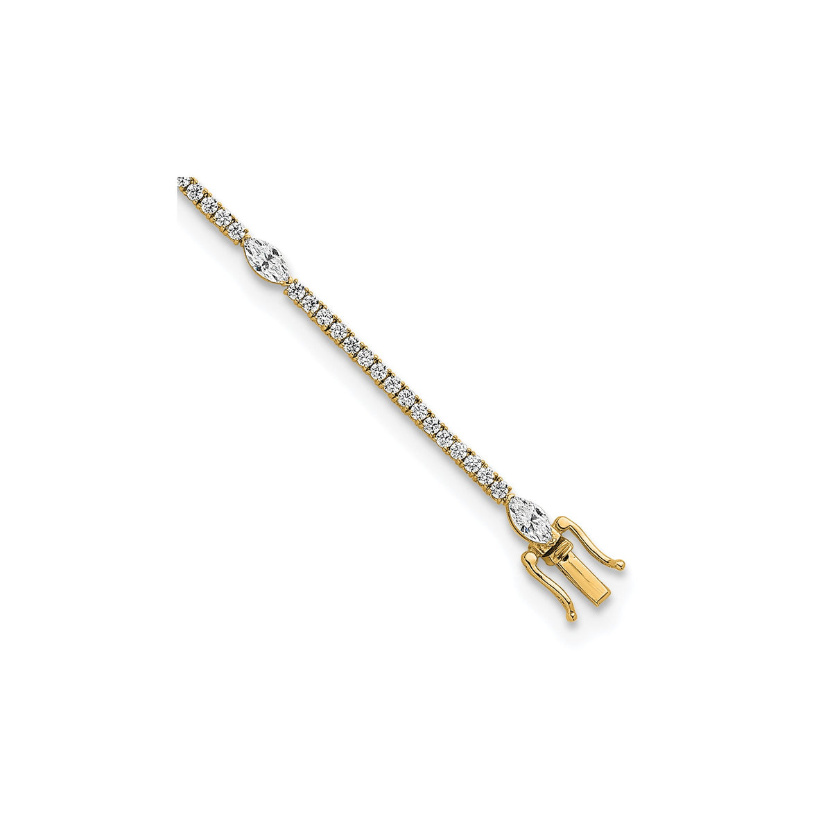 Marquise Lab-Grown Diamond Bracelet in 14K Yellow Gold (3 5/8 ct. tw.), 7 Inch - Sophia Jewelers