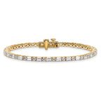 14k 4 7/8 carat Certified Lab Grown Diamond VS/SI+ G+ Complete Emerald and Round Tennis Bracelet - Sophia Jewelers