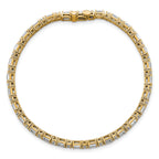 14k 4 7/8 carat Lab Grown Diamond VS+ F+ Complete Emerald and Round Tennis Bracelet - Sophia Jewelers