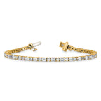 14k 4 7/8 carat Lab Grown Diamond VS/SI+ G+ Complete Emerald and Round Tennis Bracelet - Sophia Jewelers