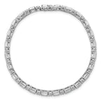 14k White Gold 7 carat Lab Grown Diamond VS/SI+ G+ Complete Emerald and Round Tennis Bracelet - Sophia Jewelers