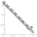 14k White Gold 7 carat Lab Grown Diamond VS+ F+ Complete Emerald and Round Tennis Bracelet - Sophia Jewelers