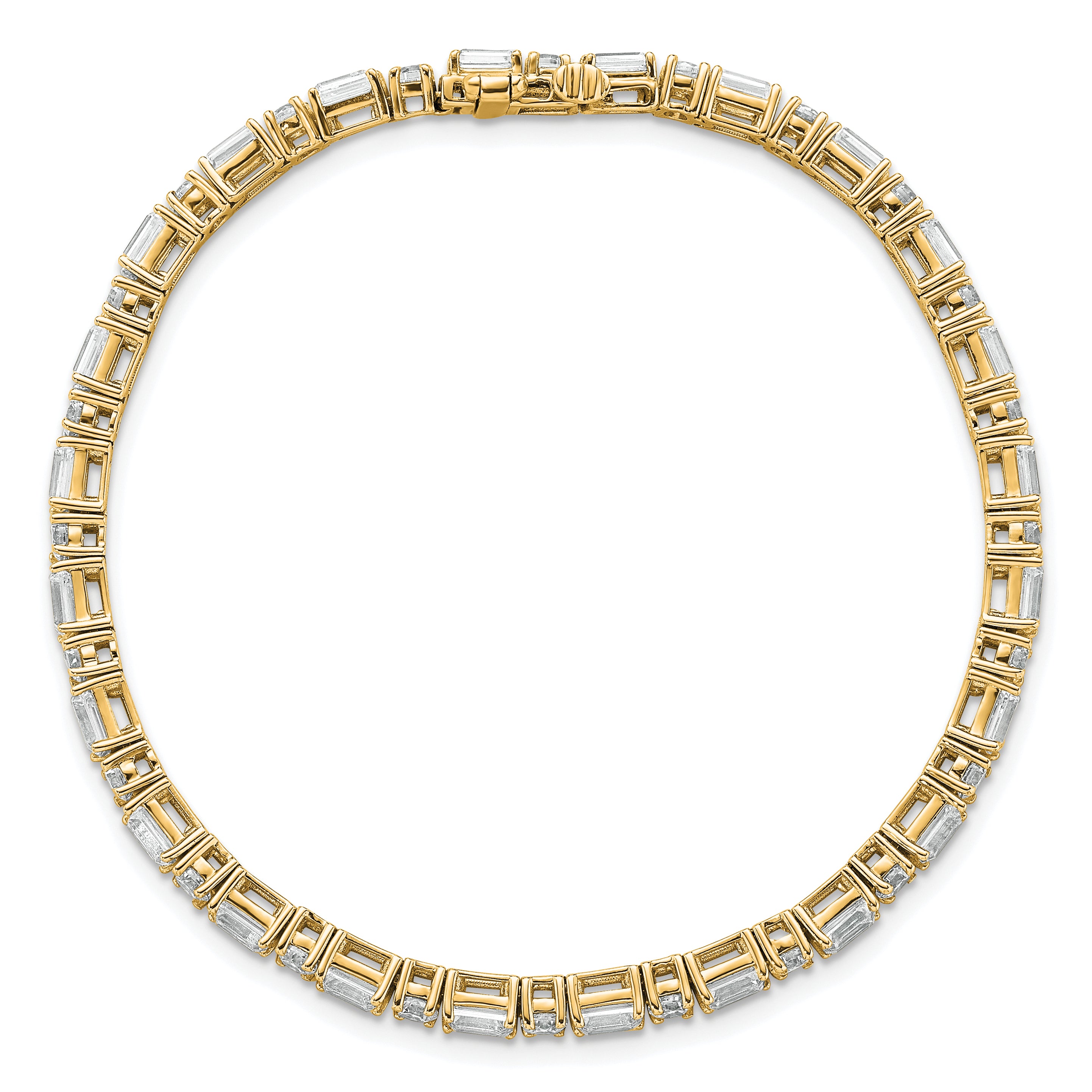 14k 7 carat Lab Grown Diamond VS/SI+ G+ Complete Emerald and Round Tennis Bracelet - Sophia Jewelers