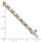 14k 7 carat Certified Lab Grown Diamond VS+ F+ Complete Emerald and Round Tennis Bracelet - Sophia Jewelers