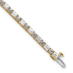 14k 7 carat Certified Lab Grown Diamond VS/SI+ G+ Complete Emerald and Round Tennis Bracelet - Sophia Jewelers