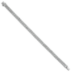 14k White Gold 10 1/2 carat Lab Grown Diamond VS+ F+ Complete Round Double Row Tennis Bracelet - Sophia Jewelers