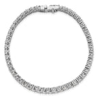 14k White Gold 10 1/2 carat Lab Grown Diamond VS/SI+ G+ Complete Round Double Row Tennis Bracelet - Sophia Jewelers