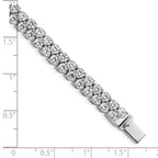 14k White Gold 10 1/2 carat Lab Grown Diamond VS/SI+ G+ Complete Round Double Row Tennis Bracelet - Sophia Jewelers