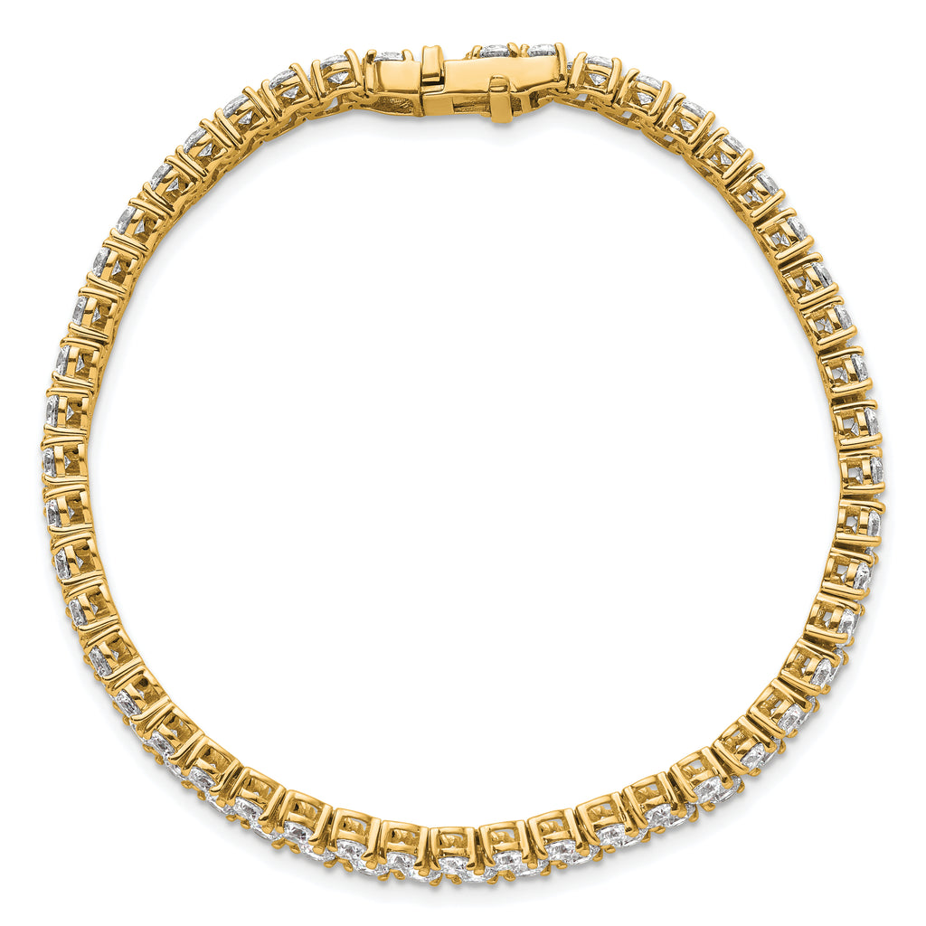 14k 10 1/2 carat Lab Grown Diamond VS/SI+ G+ Complete Round Double Row Tennis Bracelet - Sophia Jewelers