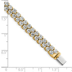 14k 10 1/2 carat Lab Grown Diamond VS/SI+ G+ Complete Round Double Row Tennis Bracelet - Sophia Jewelers
