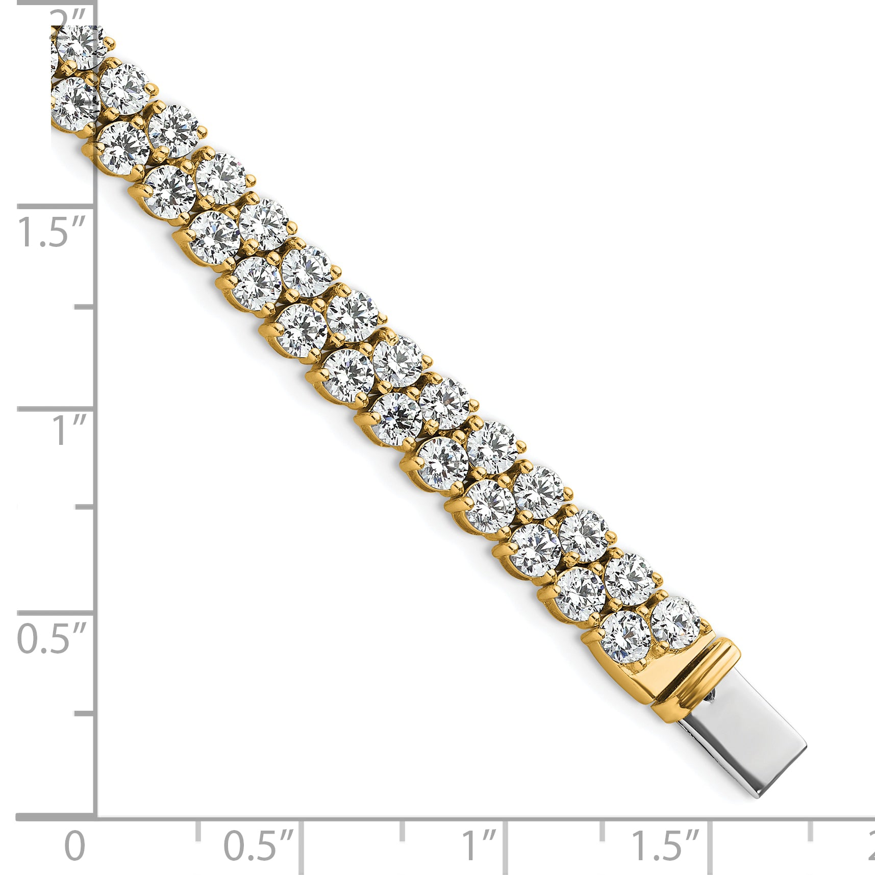 14k 10 1/2 carat Lab Grown Diamond VS/SI+ G+ Complete Round Double Row Tennis Bracelet - Sophia Jewelers