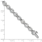 14k White Gold 11 carat Lab Grown Diamond VS/SI+ G+ Complete Oval and Round Tennis Bracelet - Sophia Jewelers