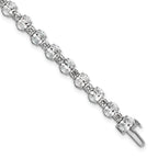 14k White Gold 11 carat Lab Grown Diamond VS+ F+ Complete Oval and Round Tennis Bracelet - Sophia Jewelers