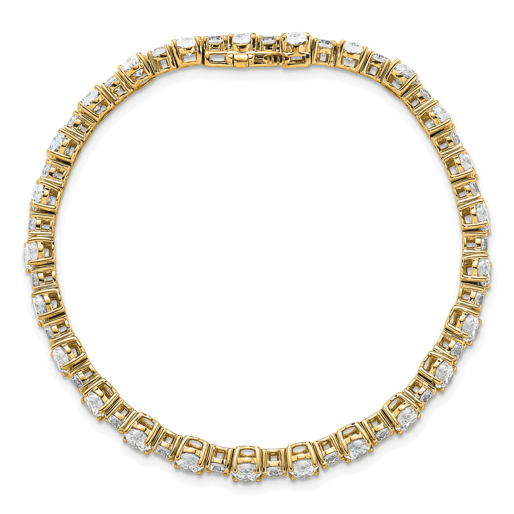 14k 11 carat Lab Grown Diamond VS+ F+ Complete Oval and Round Tennis Bracelet - Sophia Jewelers