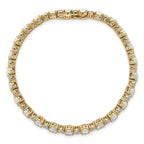 14k 11 carat Lab Grown Diamond VS+ F+ Complete Oval and Round Tennis Bracelet - Sophia Jewelers