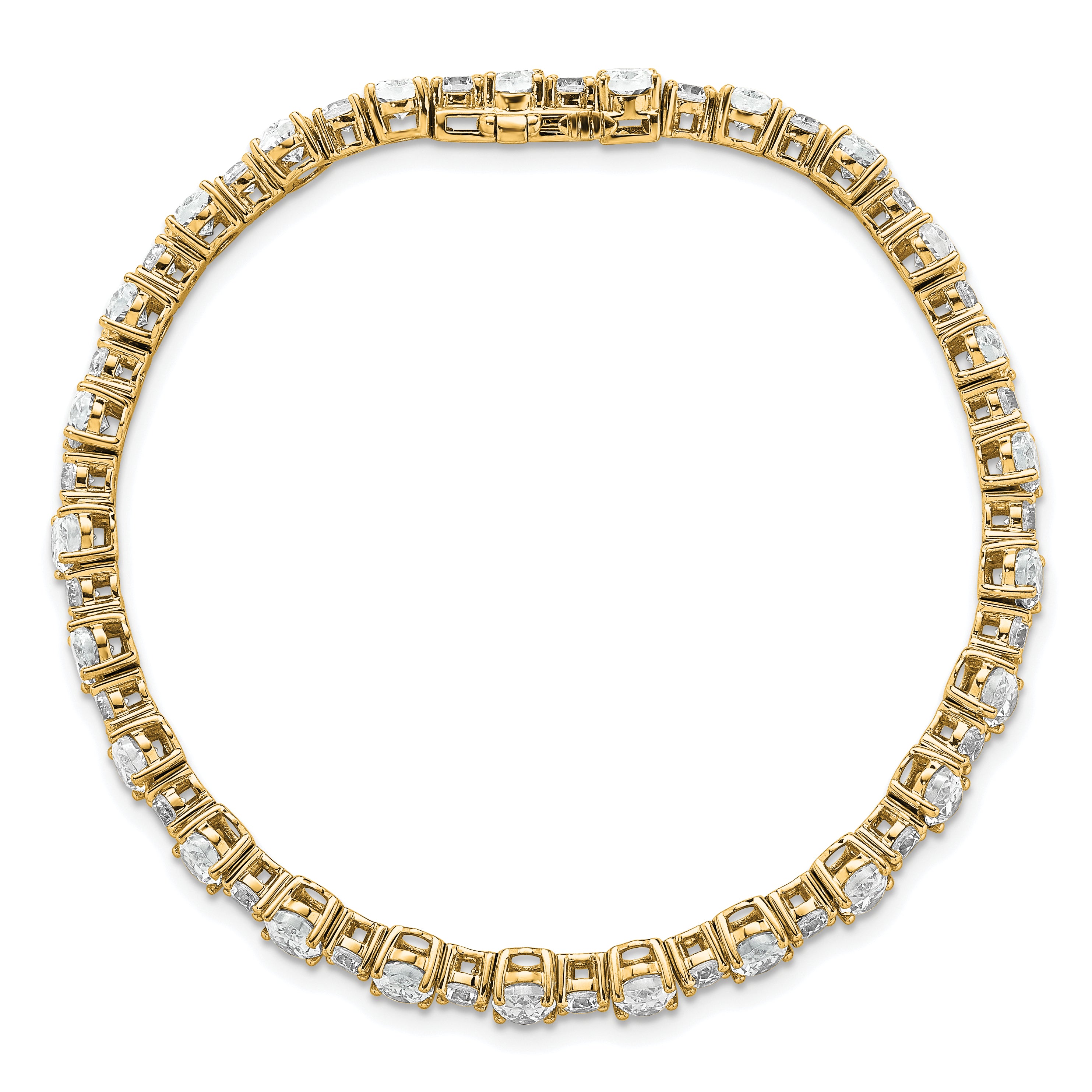 14k 11 carat Lab Grown Diamond VS+ F+ Complete Oval and Round Tennis Bracelet - Sophia Jewelers