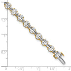 14k 11 carat Lab Grown Diamond VS+ F+ Complete Oval and Round Tennis Bracelet - Sophia Jewelers