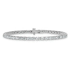 14k White Gold 5 carat Lab Grown Diamond VS/SI+ G+ Complete Oval Tennis Bracelet - Sophia Jewelers