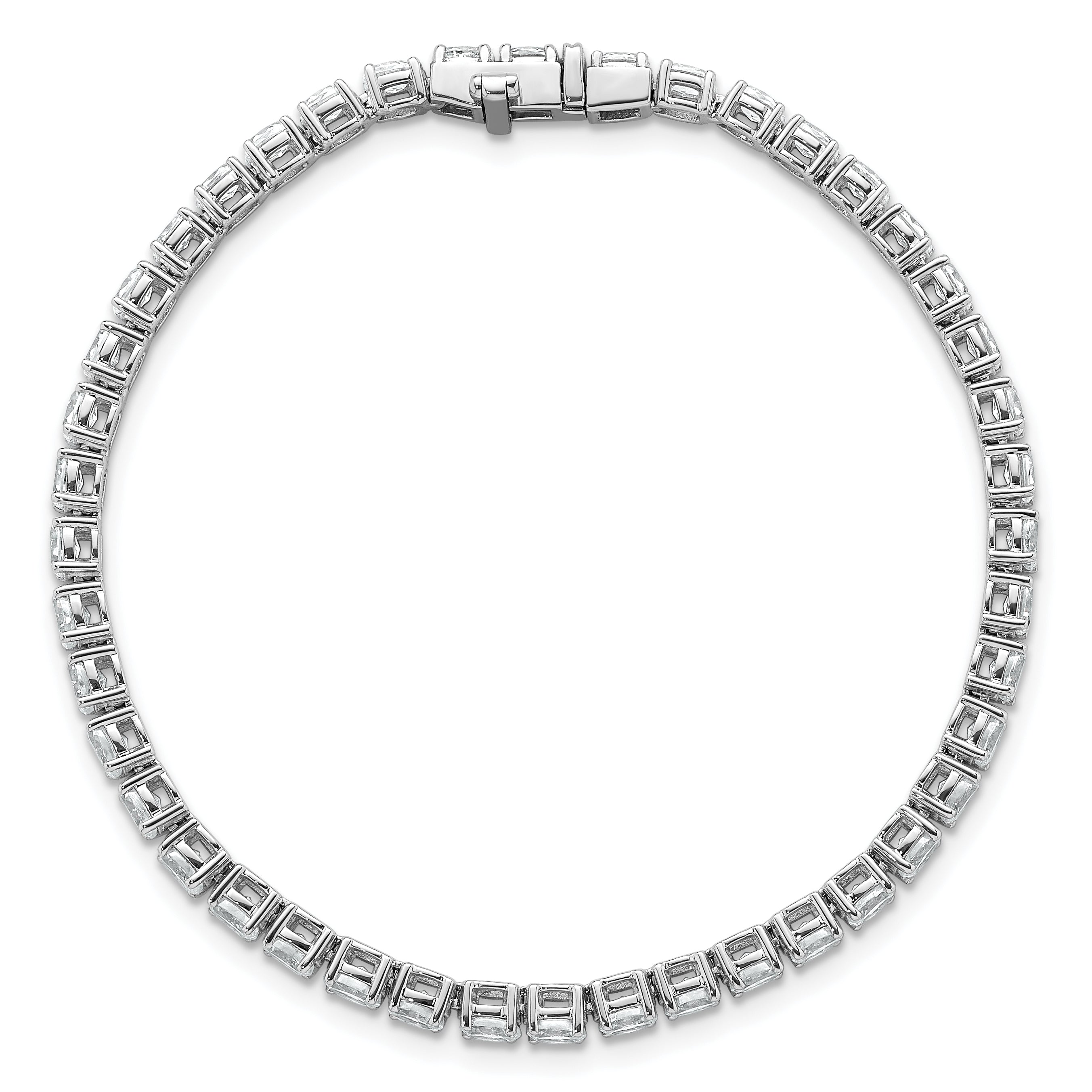 14k White Gold 5 carat Lab Grown Diamond VS/SI+ G+ Complete Oval Tennis Bracelet - Sophia Jewelers