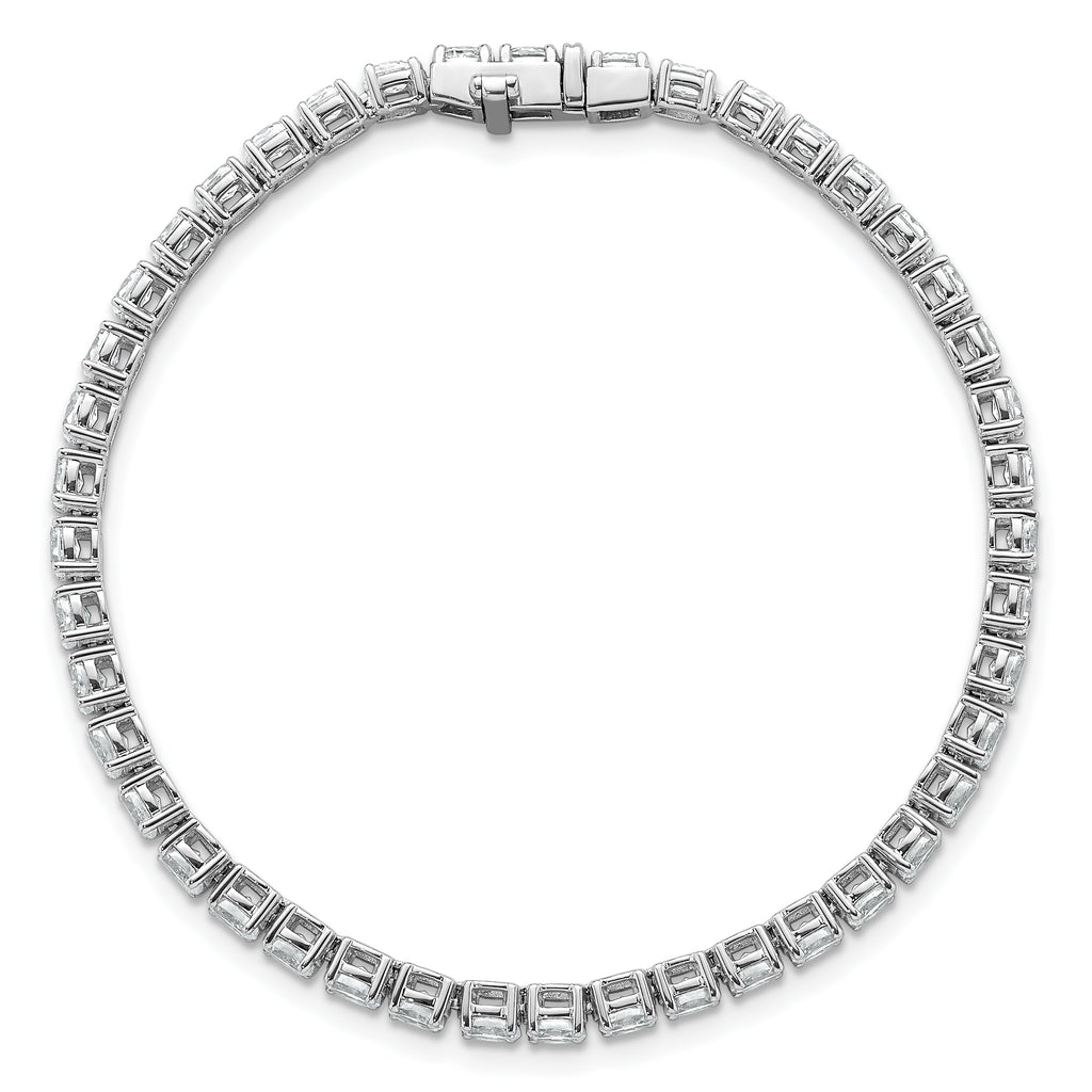 14k White Gold 5 carat Lab Grown Diamond VS+ F+ Complete Oval Tennis Bracelet - Sophia Jewelers