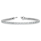 14k White Gold 5 carat Lab Grown Diamond VS+ F+ Complete Oval Tennis Bracelet - Sophia Jewelers