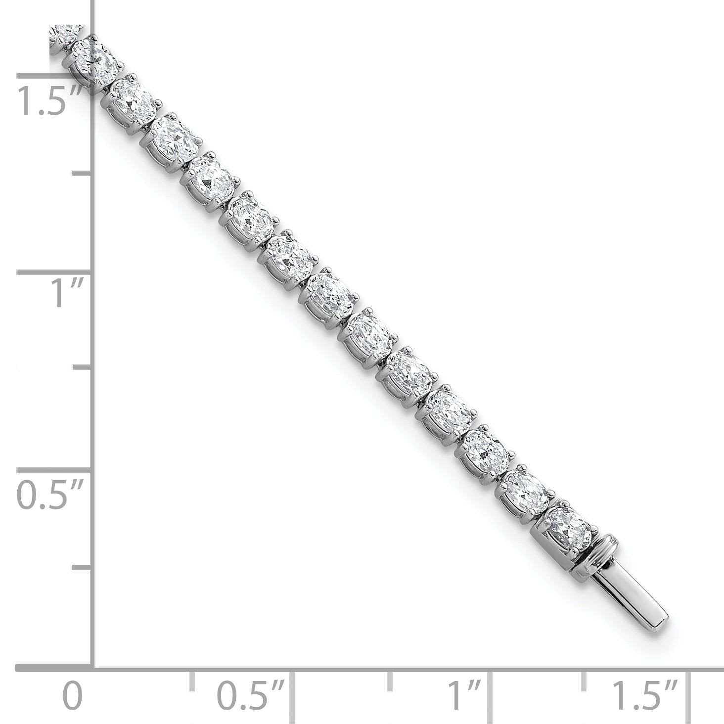 14k White Gold 5 carat Lab Grown Diamond VS+ F+ Complete Oval Tennis Bracelet - Sophia Jewelers