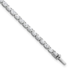 14k White Gold 5 carat Lab Grown Diamond VS+ F+ Complete Oval Tennis Bracelet - Sophia Jewelers