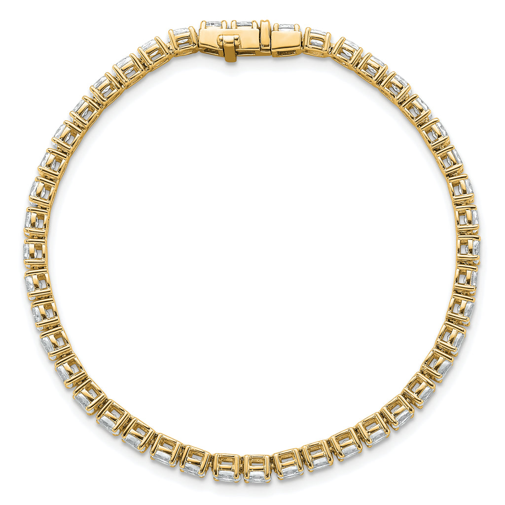 14k 5 carat Lab Grown Diamond VS+ F+ Complete Oval Tennis Bracelet - Sophia Jewelers
