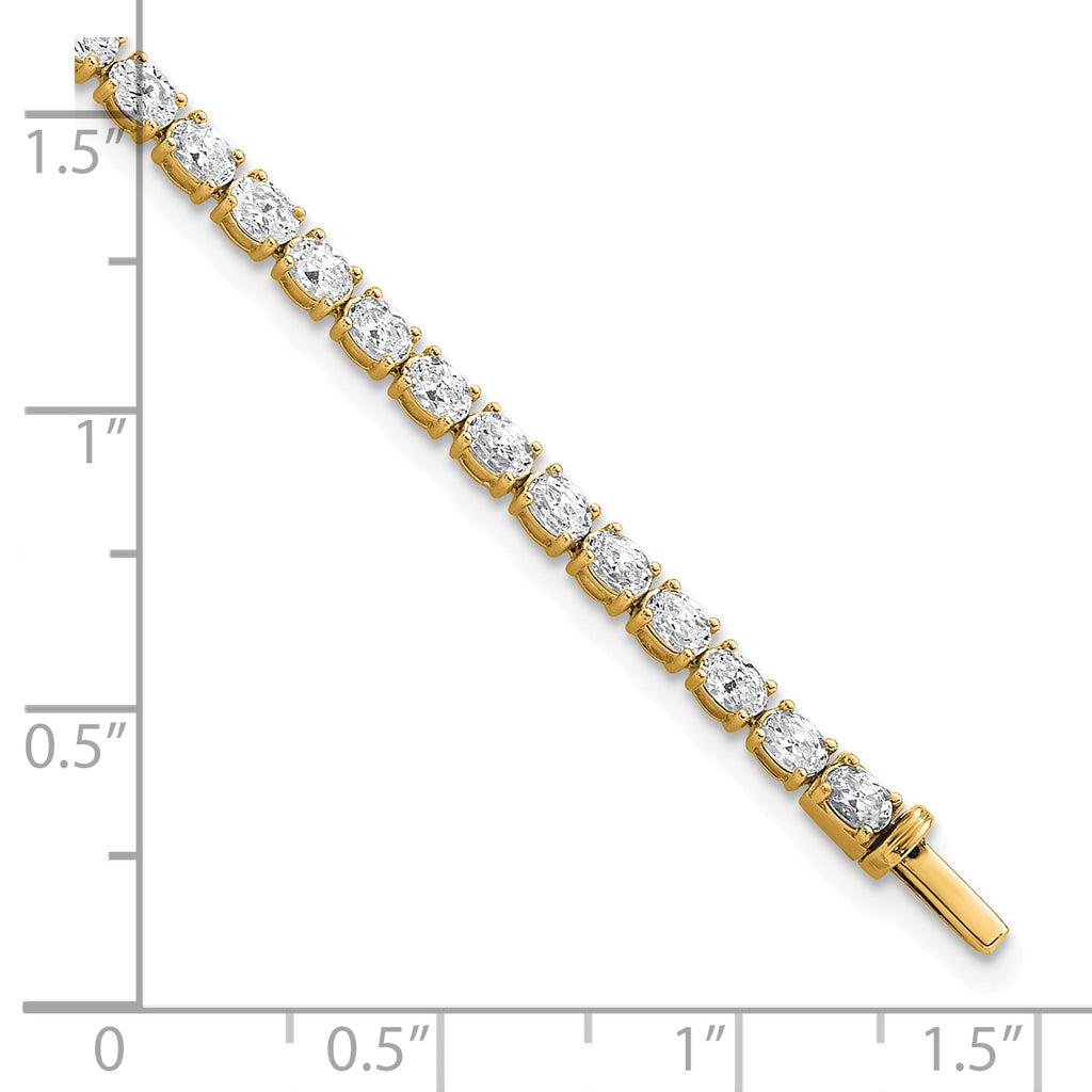 14k 5 carat Lab Grown Diamond VS+ F+ Complete Oval Tennis Bracelet - Sophia Jewelers