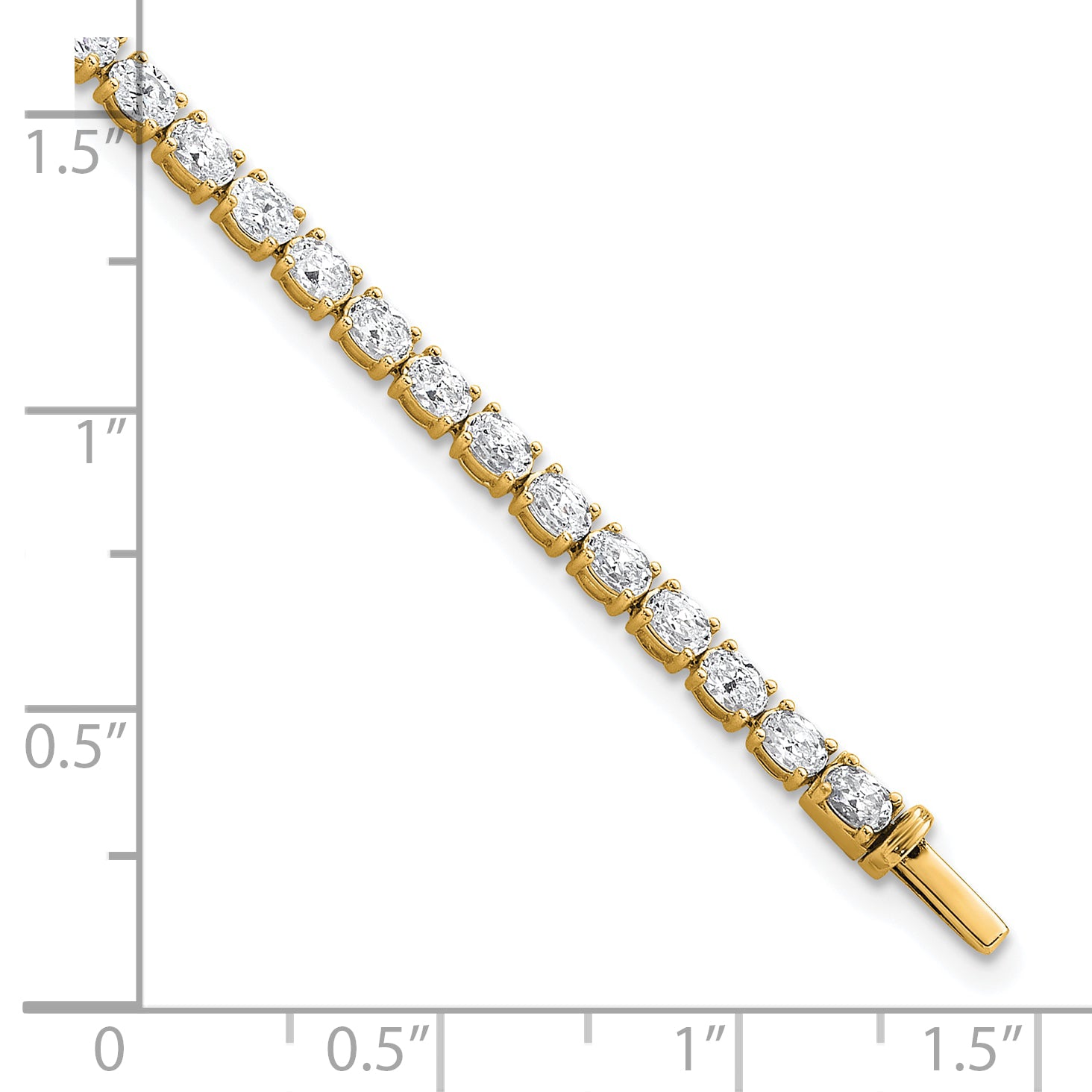 14k 5 carat Lab Grown Diamond VS+ F+ Complete Oval Tennis Bracelet - Sophia Jewelers